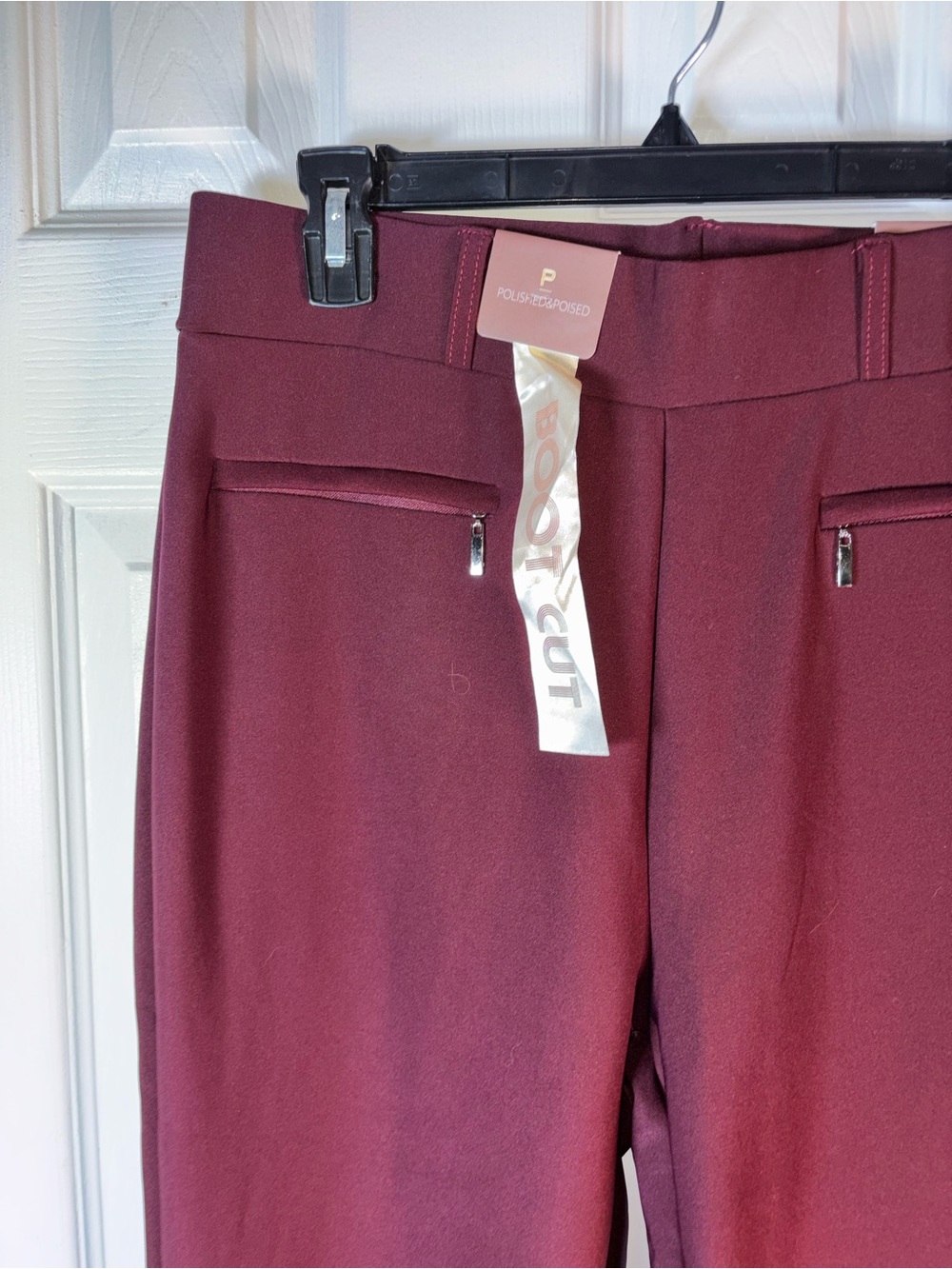 NWT Women's Stretch Bootcut Pants in Burgundy - Picture 5 of 10